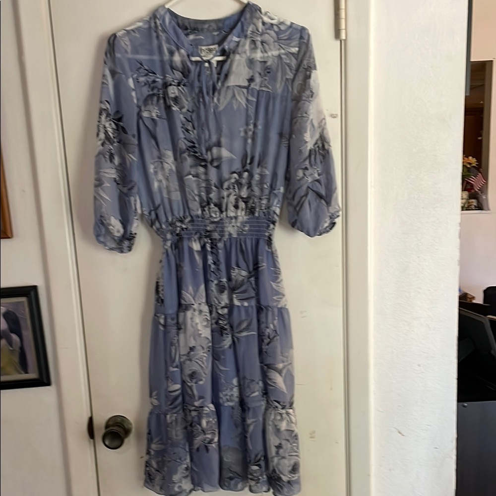 Floral Blue Dress by Enfocus Studio size 14